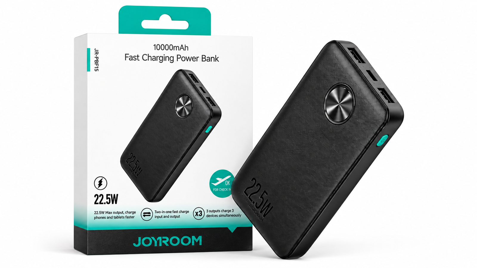 باور بانك سريع 10000 مللي أمبير 22.5 واط من جويروم JOYROOM JR-PBF15