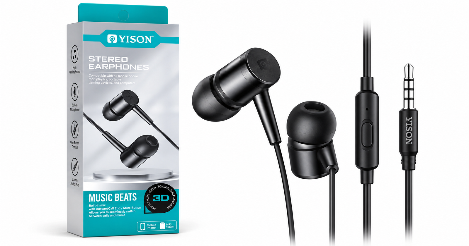 سماعة أذن ستيريو سلكية من يايسون YISON Stereo Earphones